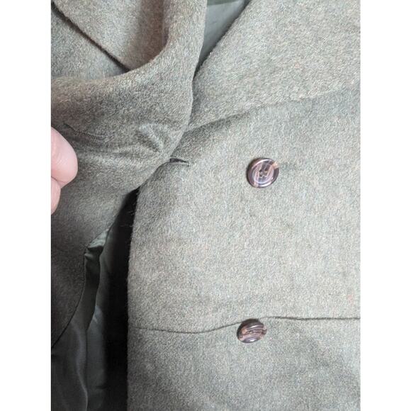 NWOT Talbots Green Brushed Italian Wool Double Breasted Jacket - Picture 7 of 9